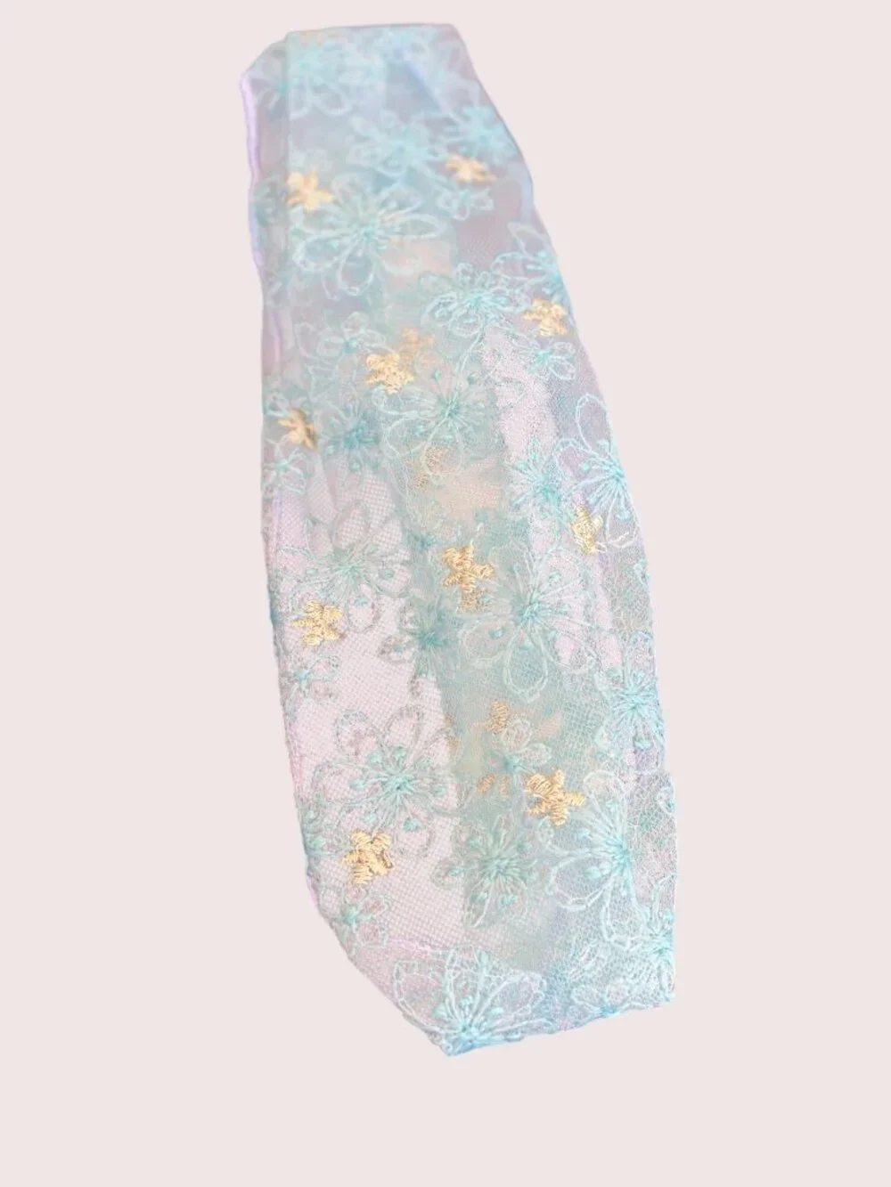 2 Fabric Headband Elastic Back Wear Wide Thin Hair  Blue Pastel Coquette NEW
